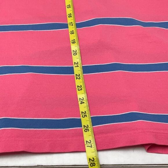 Peter Millar Sea Island Striped Coral Pink Vintage Golf Polo Men's Size L - Picture 7 of 10